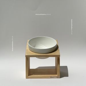 ชามอาหารแมว size S แบบ2ช่อง ชามข้าวแมว ชามเอียง #2sʟᴏᴛ🐾 Pet food bowl -dog-cat ชามอาหารหมา minimal