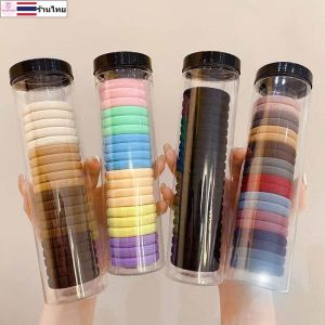 YY039 ยางรัดผม เชือกผมหลายสีสำหรับผู้หญิงสไตล์เกาหลีผ้ายืดหยุ่นสูงมัดผมแฟชั่นยางรัดผม20ชิ้น/กล่อง ของไทยพร้อมส่ง