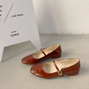 SoleSavvy Mary Janes Shoes Elevate Your Look 1 inch Womens High Heels for Office Students Casual Round Toe Thick Heels #WX269
