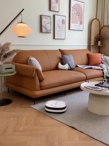 Nordic Genuine Leather Sofa Rental Apartment Living Room Horizontal High-end Combination Sofa 3 4 5 Seats