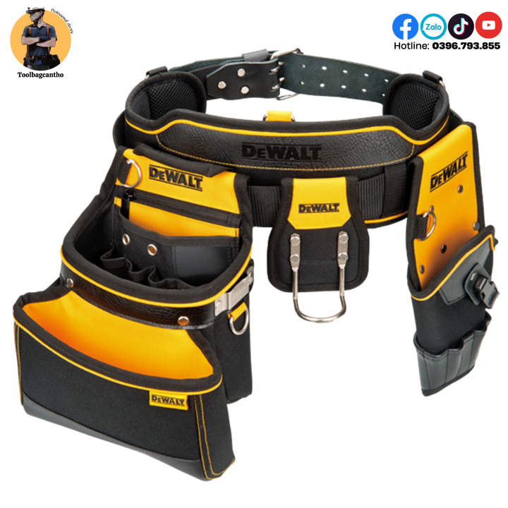 Bộ đai đeo đồ nghề Dewalt DWST81228-8 gồm dây đai, túi đồ nghề và móc ...