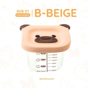 Millimunch ถ้วยแก้วใส่อาหารพร้อมฝาปิด กล่องเก็บอาหารเด็ก ปลอดภัยสำหรับลูกน้อย ทนความร้อน-เย็น