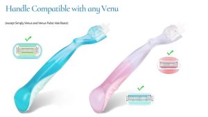 Replacement Handle Compatible with Gillette Venus Comfort Glide Razor Handle Non-slip Ergonomic Handles for Women (Blue)