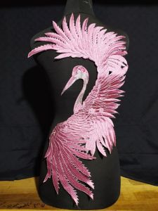 Renda Bordir Murah Motif Flamingo