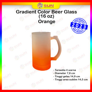 Gelas Bir Frost Gradient Warna Sublim / Beer Mug Sublimation 16 Oz Eceran Minimal Pembelian 2 dan Kelipatannya