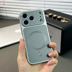 Heat Dissipation Carbon Fiber For Magsafe Magnetic Case For iPhone 17 Air 16 15 14 13 Pro Max Wireless Charge Soft Bumper Cover