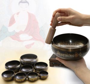 8/8.5/9.5/10.5/11.5/12.5/14.5/17.5cm Buddhism Tibetan Singing Bowl Hand Hammered Yoga Copper Chakra Meditation Gift