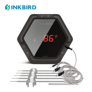 Inkbird IBT-6XS Bluetooth Rechargeable Digital BBQ Meat Tool Kitchen Tool Black Magnetic Design LED Screen Rotatable with 6 probes Support C/F Reading Free App IOS and Android