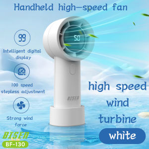 BISEN BF-130 Handheld Fan USB  Digital-display High Speed Turbo Mini Portable Jet Fan