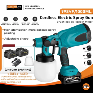 [High-Performance]998VF Electric Paint sprayer gun cordless Portable Paint Sprayer Rechargeable 1000ML Large capacity Continuous spraying 30000rpm High speed spraying Suitable for batteries