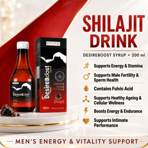 ENCYCLO Shlajit Desire Boost Syrup (200ml) - Natural Shilajit & Ashwagandha Extract for Male Stamina Energy & Vitality