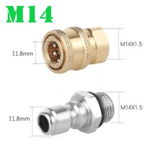 Khớp Nối Nhanh Đầu Cái Ren 14x1.5mm Đầu Đực Gài 1/4 inch Gắn Vòi Phun Tạo Bọt Cho Máy Rửa Xe Gia Đình Và Máy Cao Áp