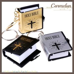 [Carmelun] Mini Tiếng Anh Thánh Kinh Thánh Keychain Tôn Giáo chéo vòng chìa khóa