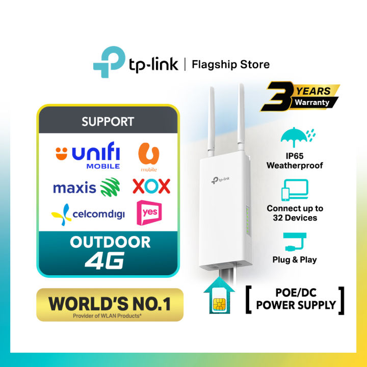 TP-Link TL-MR100-Outdoor 4G Outdoor Router IP65 Weatherproof PoE/DC ...