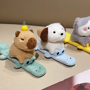 Multipurpose Lovely Capybaras Themed Slap Bracelet With Unique Wing Mechanism for Children and Cartoon Lovers Use