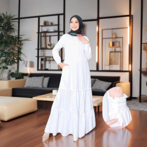 BAJU GAMIS HAJI UMROH WANITA SEPLY SHABIRA 07 WHITE / BAJU GAMIS WANITA UNTUK UMROH DAN HAJI