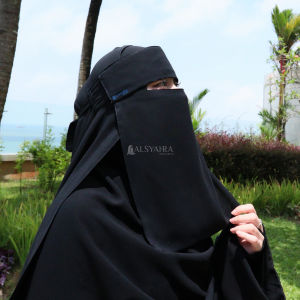 Alsyahra độc quyền niqab ponda phong cách saudi siphons lụa Jetblack