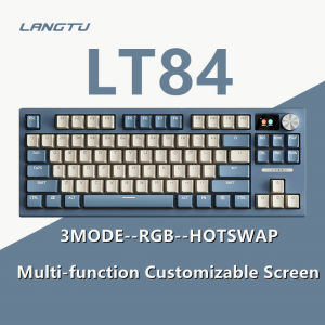 LANGTU LT84 3-MODE Mechanical Keyboard RGB Backlight with Screen Knob Mechanical Keyboard