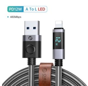 ORICO Loại C USB Một PD 100W Cáp sạc nhanh mở rộng dây sạc Led dây dây bện cho iPhone Macbook sạc iPad Bộ chuyển đổi