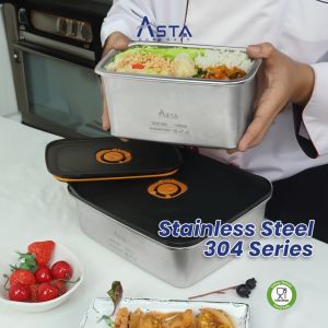 Asta Wadah Makanan Food Container Stainless Steel Tutup Seal Rapat dan Anti Bocor