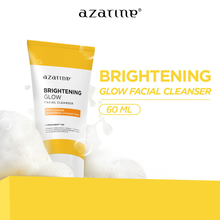 Azarine Brightening Glow Facial Cleanser with Symradiance® 399 Gentle Facial Wash Dermatologically Tested 60 ml