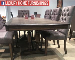 Cambridge Standard Height 6ft_8ft (Extension) x 3.3ft Rectangle Dining Table + 8 Chairs American OAK Veneer Series