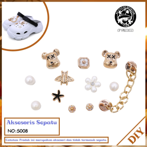 FGMM Aksesori stiker pesona sandal 3D kartun cocok untuk dekorasi pesona sandal yang dapat dilepas S008