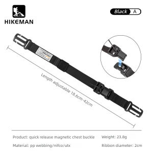 Hikeman Backpack Securing Strap Nifco Magnetic Ackpack Chest Strap Anti-Slip Sternum Strap for Hiking Camping Backpacks