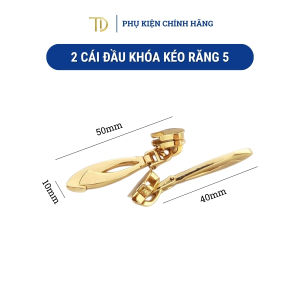 Set 5 đầu khóa kéo răng 5 đầu khóa kéo kim loại không gỉ đầu khóa kéo cho quần áo balo túi xách