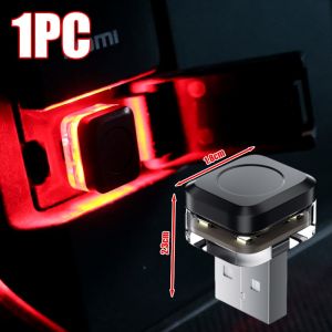 4PCS Mini USB LED Night Lights Car Interior Atmosphere Lamp Auto Decoration Ambient Lighting LED Neon Bulb Car 5V Plug and Play