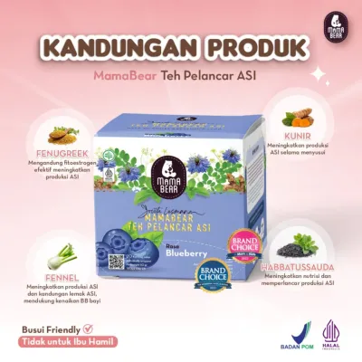 MamaBear Tea Asi Booster Teh Pelancar Peningkat Produksi Asi