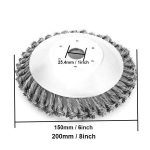 6/8 Inch Steel Wire Trimmer Head Lawn Mower Brush Disc Garden Grass Trimmer Brush Cutter Tools
