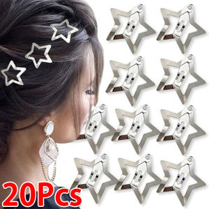 10/20/40pcs Korean Y2k Star Hair Clip Set / Metal Snap Clip Hairpins / Women Bangs Bb Clips / Girl Cute Hair Accessories