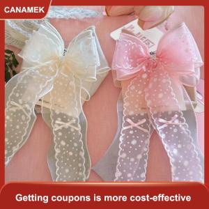 【CANAMEK 】 Daisy Mesh Lace Bow Hairpin For Girls Childrens Hairgrip Clip Barrette Headwear Hair Accessories