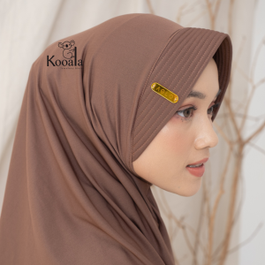 Hijab Bergo Hamidah Gold NEW Label Instant Bahan Jersey Premium Menutup Dada Terbaru