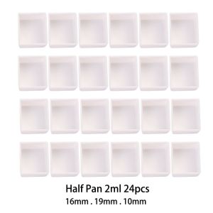 CHUAN 6/12/24/48ชิ้น 3.2ml ครึ่งกระทะ ถาดเต็มว่างเปล่า พลาสติก จานสี ตารางระบายสีสีน้ำ อุปกรณ์ศิลปะ อุปกรณ์วาดภาพ