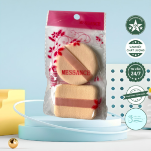 Bông Phấn Messance Makup - Gói 2 Bông Phấn Trang Điểm Chất Liệu Mềm Mịn Không Kích Ứng Da Cho Lớp Nền Trang Điểm Mượt Mà