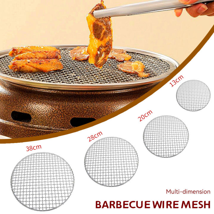 Barbecue Mesh 304 Stainless Steel Round BBQ Grill Mesh Roast Nets Bacon