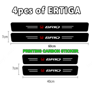 Stiker Sillplate Pelindung Pintu Mobil Honda Brio Bahan Serat Karbon 3d Anti Gores 8pcs