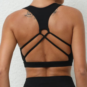 LaSports Bra for Women Push Up Sport Bra Yoga Gym Workout Top Women Sportswear Bralette Mujer Briere Sport Femme Orange Black