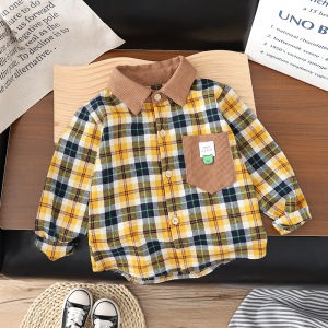 1-6 tahun Musim semi fashion kemeja lengan panjang anak anak laki laki imut casual POLO kemeja lengan panjang atasan baju anak cowok tampan