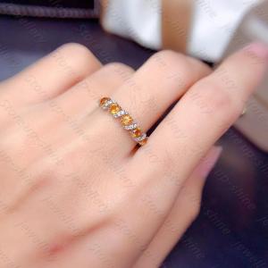 Hot sale style natural citrine ring 925 silver womens ring engagement ring shiny atmosphere style