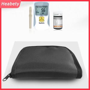 Heabety Xách tay máy đo đường huyết lưu trữ túi hộ gia đình huyết áp và oxy Meter tàu sân bay tổ chức Dây Kéo Màu Đen lưu trữ túi