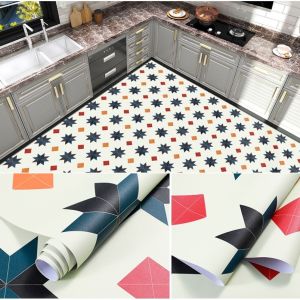 DECAL GIẤY DÁN SÀN NỀN NHÀ CHỐNG NƯỚC KHỔ 60CM CÓ SẴN KEO -LỤC GIÁC CỔ ĐIỂN QT555