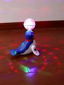 Childrens Electric Sea Lion Toy Dancing Rotating Boys and Girls Moving Light Music Stunt Dog