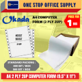 A4 2 PLY NCR COMPUTER PAPER -( 9.5'' X 11'' ). 