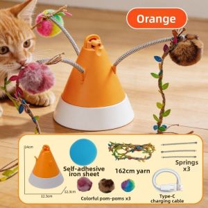 NOBLE YOU Creative Electric Cat Teaser Rechargeable ic Interactive Sound Toys Easy To Install Relieve Boredom Wall-Mounted Cat Toy Pet Supplies