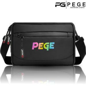 Tas Selempang Pria 3in1 PEGE Halton Slingbag Hitam Waterproof bisa Slempang Pocuh dan Handbag - PG 9029