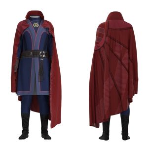 Marvel Avengers Doctor Strange Costume For Adult Necklace Dr Strange Cosplay Superhero Halloween Jumpsuit