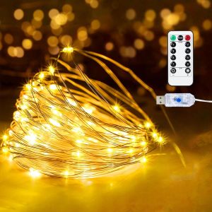 [V.Home] *Any 2 off $2*  LED Fariy String Lights USB w/Remote for Gift Party Wedding Christmas Festival Decoration